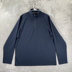 Rohan Sweater men's XL Radiant 1/4 Zip Merino Wool Blend Pullover Blue Outdoor